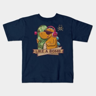 cool skater dino thumbs up Kids T-Shirt